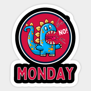 Happy Monday - No! Blue Monster Sticker